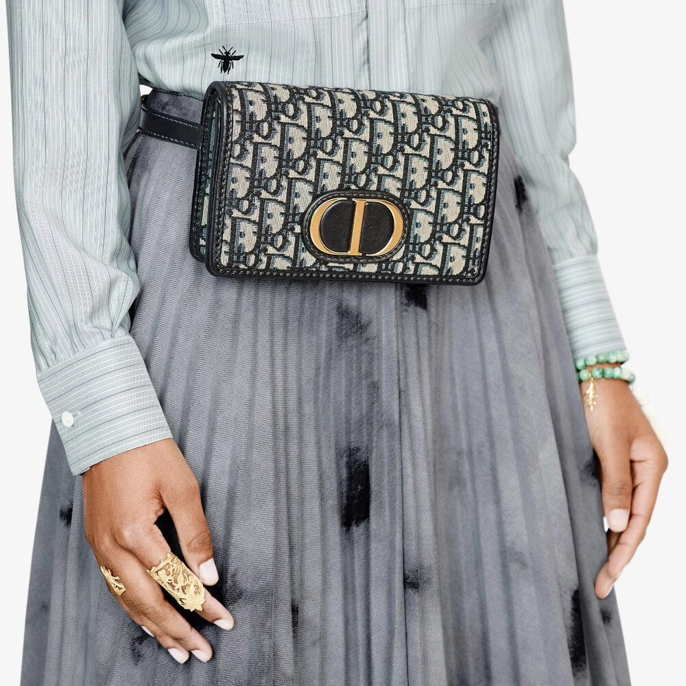 Christian Dior Oblique 30 Montaigne 2-In-1 Pouch Blue - Picture 13 of 13